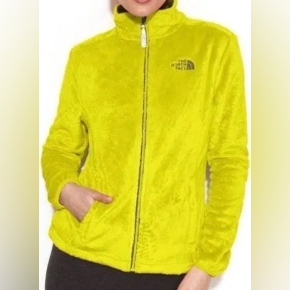The North Face Womens Fleece Jacket Zip Up Yellow‎ XL TG Cozy Warm Outerwear